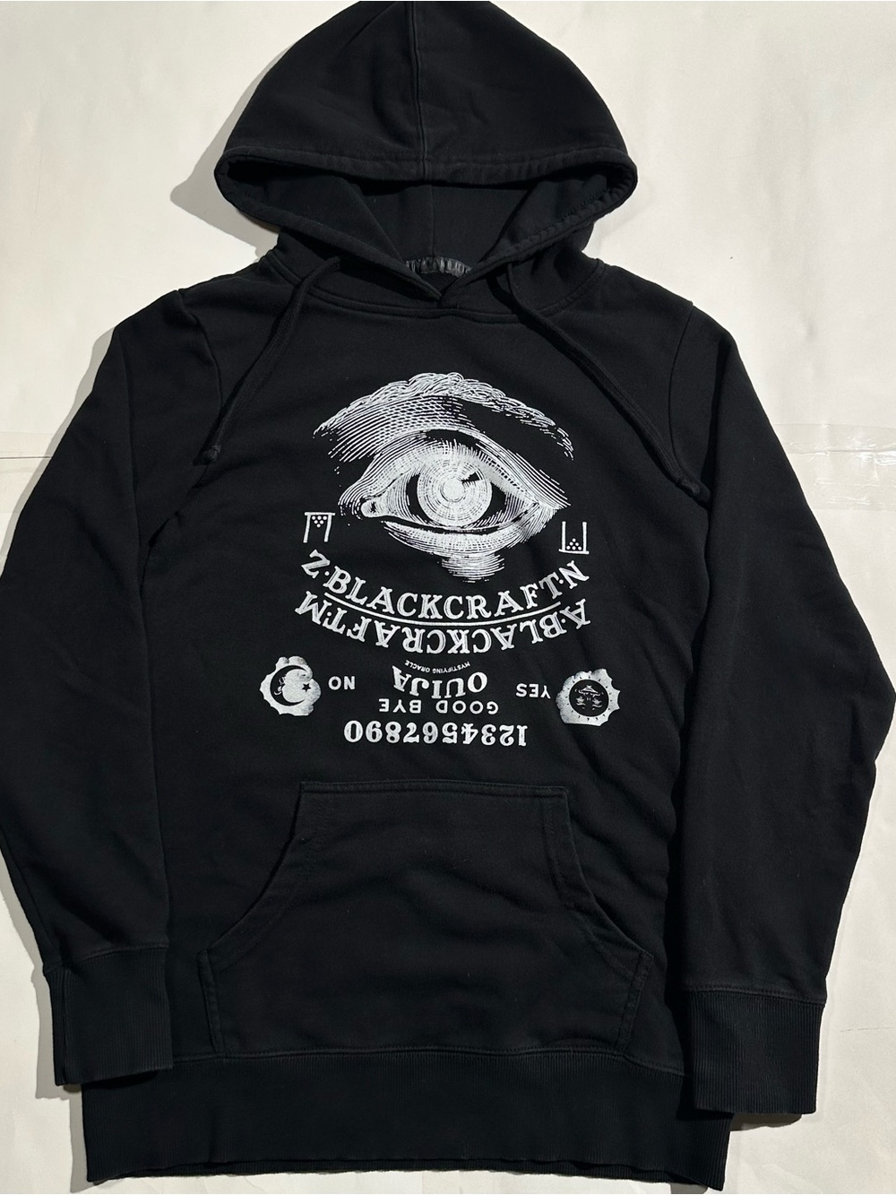 Blackcraft Cult Ouija Eye Black Women’s Goth Style Hooded Pullover Size M